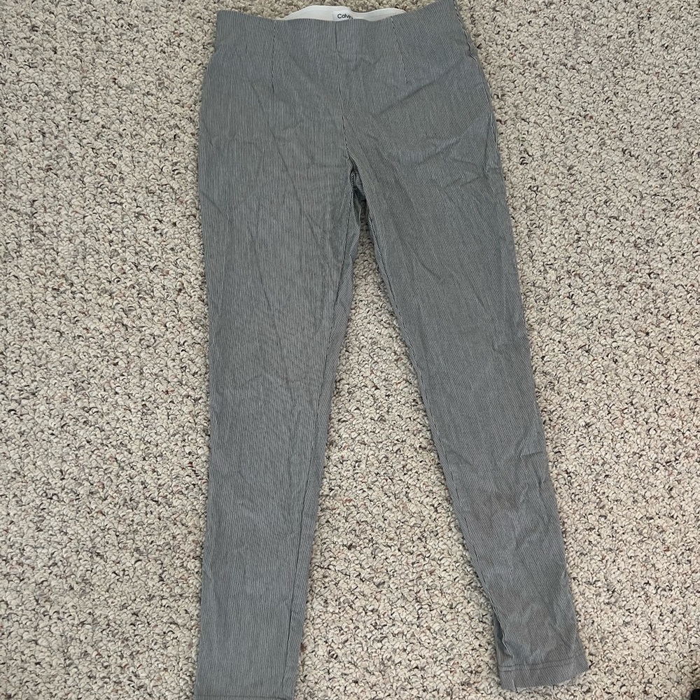 Calvin Klein Black and White Pinstripe Pants